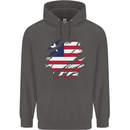 Torn Liberia Flag Liberian Day Football Childrens Kids Hoodie Storm Grey