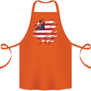 Torn Liberia Flag Liberian Day Football Cotton Apron 100% Organic Orange