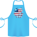 Torn Liberia Flag Liberian Day Football Cotton Apron 100% Organic Turquoise