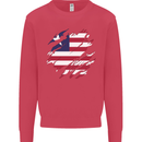 Torn Liberia Flag Liberian Day Football Kids Sweatshirt Jumper Heliconia
