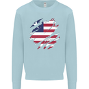 Torn Liberia Flag Liberian Day Football Kids Sweatshirt Jumper Light Blue