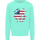 Torn Liberia Flag Liberian Day Football Kids Sweatshirt Jumper Peppermint