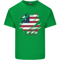 Torn Liberia Flag Liberian Day Football Kids T-Shirt Childrens Irish Green