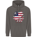 Torn Liberia Flag Liberian Day Football Mens 80% Cotton Hoodie Charcoal