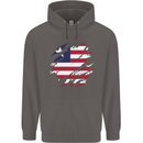 Torn Liberia Flag Liberian Day Football Mens 80% Cotton Hoodie Charcoal