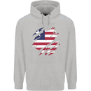Torn Liberia Flag Liberian Day Football Mens 80% Cotton Hoodie Sports Grey