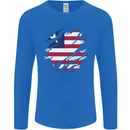 Torn Liberia Flag Liberian Day Football Mens Long Sleeve T-Shirt Royal Blue