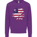 Torn Liberia Flag Liberian Day Football Mens Sweatshirt Jumper Purple