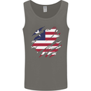Torn Liberia Flag Liberian Day Football Mens Vest Tank Top Charcoal