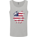 Torn Liberia Flag Liberian Day Football Mens Vest Tank Top Sports Grey