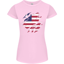 Torn Liberia Flag Liberian Day Football Womens Petite Cut T-Shirt Light Pink