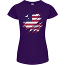 Torn Liberia Flag Liberian Day Football Womens Petite Cut T-Shirt Purple