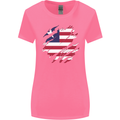 Torn Liberia Flag Liberian Day Football Womens Wider Cut T-Shirt Azalea