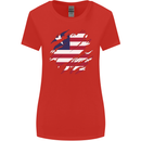 Torn Liberia Flag Liberian Day Football Womens Wider Cut T-Shirt Red