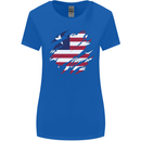 Torn Liberia Flag Liberian Day Football Womens Wider Cut T-Shirt Royal Blue
