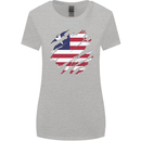 Torn Liberia Flag Liberian Day Football Womens Wider Cut T-Shirt Sports Grey