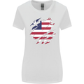 Torn Liberia Flag Liberian Day Football Womens Wider Cut T-Shirt White