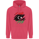 Torn Libya Flag Libyan Day Football Childrens Kids Hoodie Heliconia