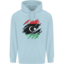 Torn Libya Flag Libyan Day Football Childrens Kids Hoodie Light Blue
