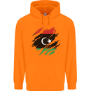 Torn Libya Flag Libyan Day Football Childrens Kids Hoodie Orange