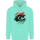 Torn Libya Flag Libyan Day Football Childrens Kids Hoodie Peppermint