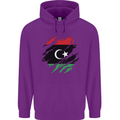 Torn Libya Flag Libyan Day Football Childrens Kids Hoodie Purple
