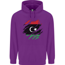 Torn Libya Flag Libyan Day Football Childrens Kids Hoodie Purple
