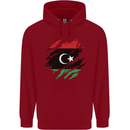Torn Libya Flag Libyan Day Football Childrens Kids Hoodie Red