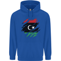 Torn Libya Flag Libyan Day Football Childrens Kids Hoodie Royal Blue