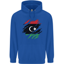 Torn Libya Flag Libyan Day Football Childrens Kids Hoodie Royal Blue