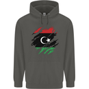 Torn Libya Flag Libyan Day Football Childrens Kids Hoodie Storm Grey