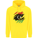 Torn Libya Flag Libyan Day Football Childrens Kids Hoodie Yellow
