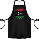Torn Libya Flag Libyan Day Football Cotton Apron 100% Organic Black