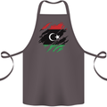 Torn Libya Flag Libyan Day Football Cotton Apron 100% Organic Dark Grey