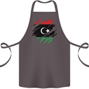 Torn Libya Flag Libyan Day Football Cotton Apron 100% Organic Dark Grey