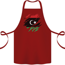 Torn Libya Flag Libyan Day Football Cotton Apron 100% Organic Maroon