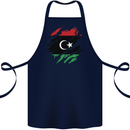 Torn Libya Flag Libyan Day Football Cotton Apron 100% Organic Navy Blue