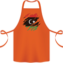 Torn Libya Flag Libyan Day Football Cotton Apron 100% Organic Orange