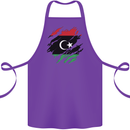 Torn Libya Flag Libyan Day Football Cotton Apron 100% Organic Purple