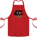 Torn Libya Flag Libyan Day Football Cotton Apron 100% Organic Red
