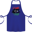 Torn Libya Flag Libyan Day Football Cotton Apron 100% Organic Royal Blue