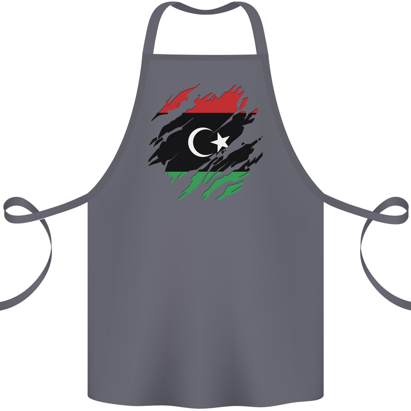 Torn Libya Flag Libyan Day Football Cotton Apron 100% Organic Steel