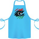 Torn Libya Flag Libyan Day Football Cotton Apron 100% Organic Turquoise