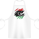 Torn Libya Flag Libyan Day Football Cotton Apron 100% Organic White