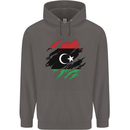 Torn Libya Flag Libyan Day Football Mens 80% Cotton Hoodie Charcoal
