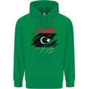 Torn Libya Flag Libyan Day Football Mens 80% Cotton Hoodie Irish Green