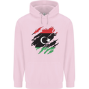 Torn Libya Flag Libyan Day Football Mens 80% Cotton Hoodie Light Pink