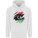 Torn Libya Flag Libyan Day Football Mens 80% Cotton Hoodie White