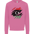 Torn Libya Flag Libyan Day Football Mens Sweatshirt Jumper Azalea