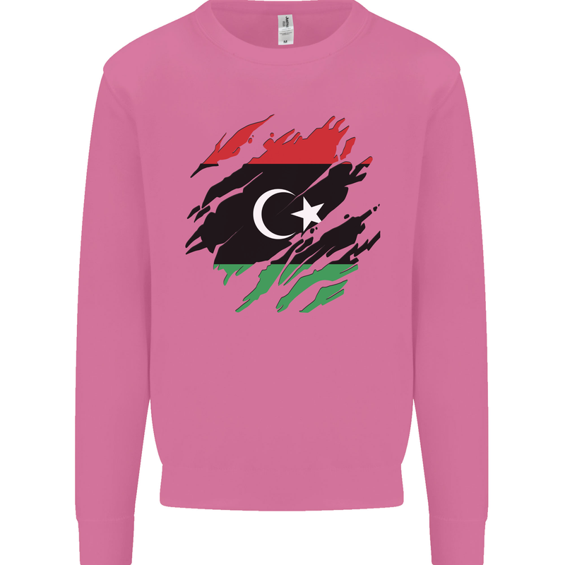 Torn Libya Flag Libyan Day Football Mens Sweatshirt Jumper Azalea